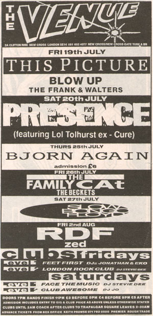 Presence - London, England - The Venue