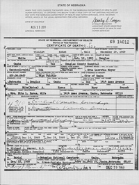 Bohumil Soucek Death Certificate